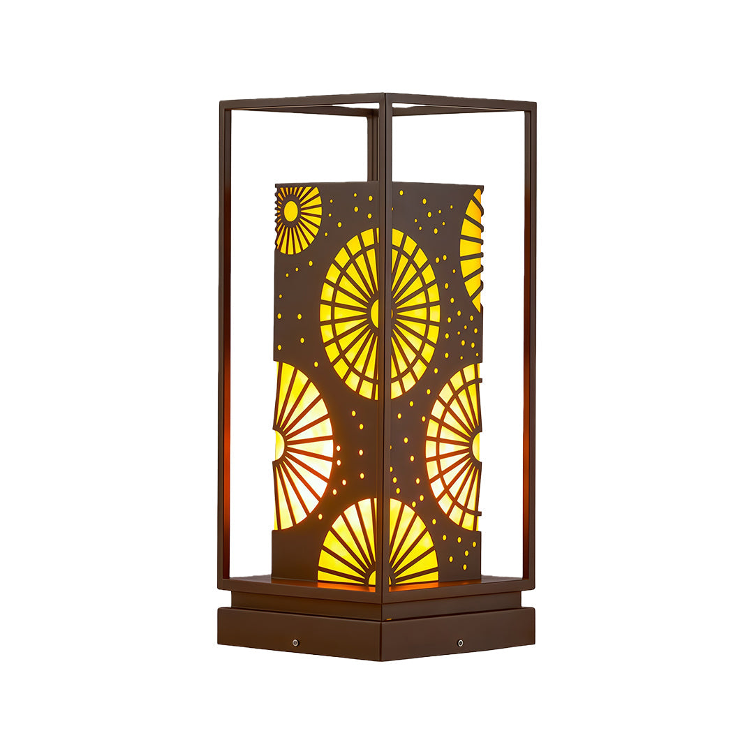 LED Bollard Light — Stainless Steel with Faux Marble Shade, Three-Color Dimming, IP54, 21.7"