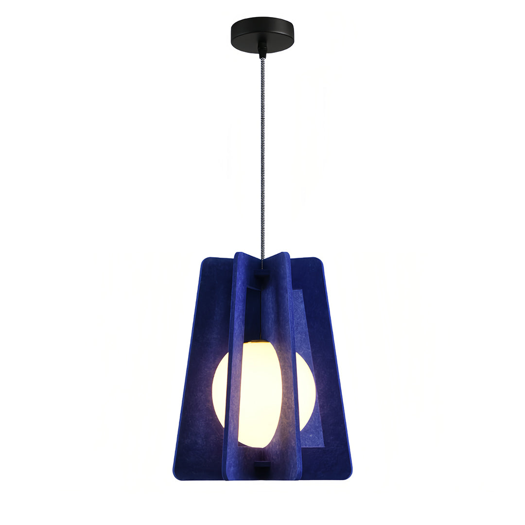 Geometric Felt Mini Pendant — PE+PET Acoustic Felt, Iron, 30/35cm, 6 Colors, Adjustable 2m Cord