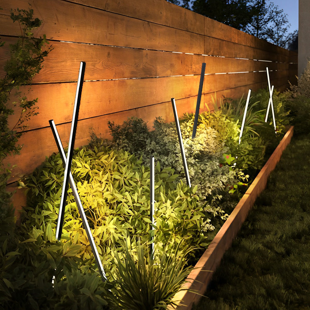 Linear Minimalist Outdoor Floor Lamp — Stainless Steel & Aluminum, LED 3000K, IP65, 4 Heights