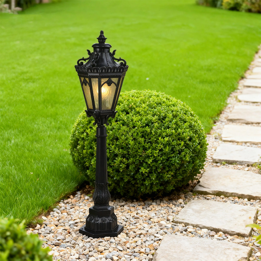 Aluminum Garden Bollard Path Light — Black, 18W E26, IP44, Warm White 3000K, 43.5" H