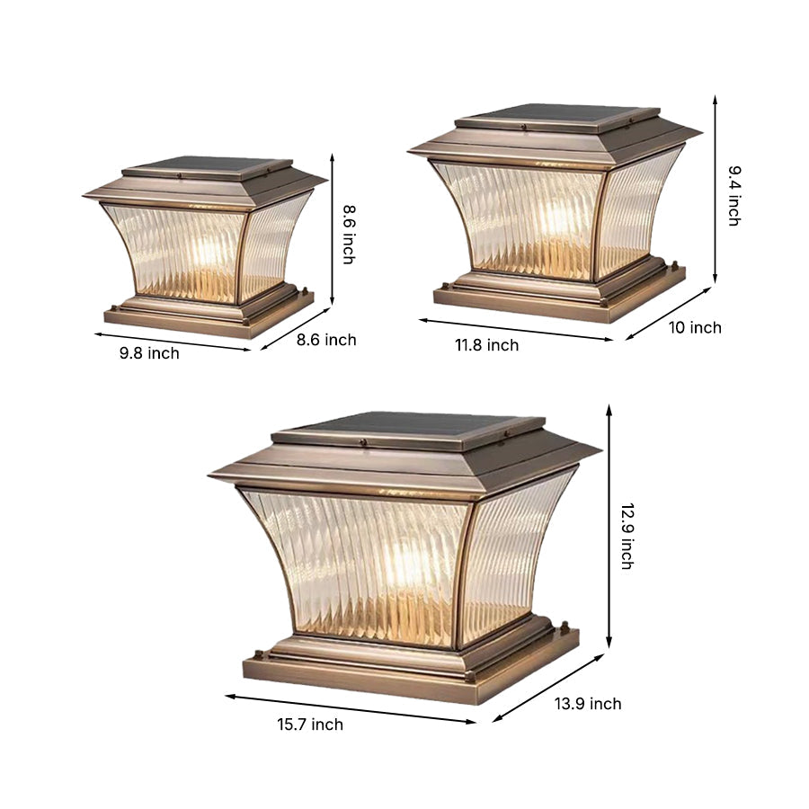 European-Style Waterproof Copper Outdoor Pillar Light