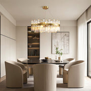 Geometric Crystal Chandelier — Copper-Iron Frame, E14, 23.6" or 31.5", Black / Chrome / Copper