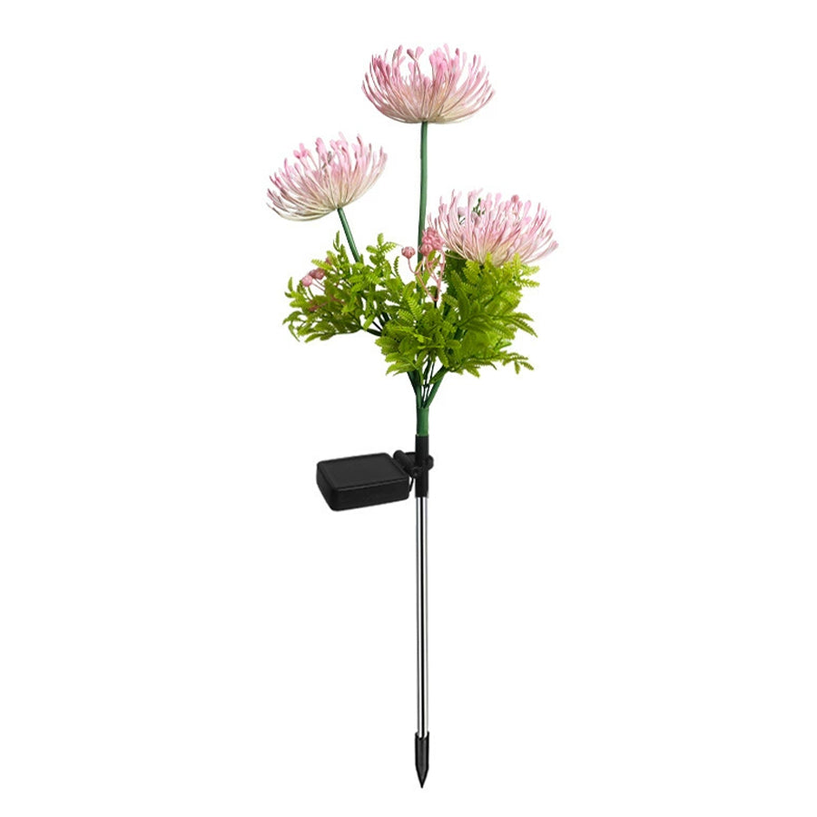 Red Spider Lily Solar Garden Stake Light, 4-Pack — ABS, LED Warm White, IP65, Dusk-to-Dawn