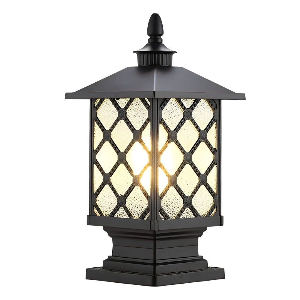 Modern Retro Outdoor Pillar Light — Die-Cast Aluminum, Frosted Glass, 12W LED E27, IP55, 3000K Warm White, Bronze or Black