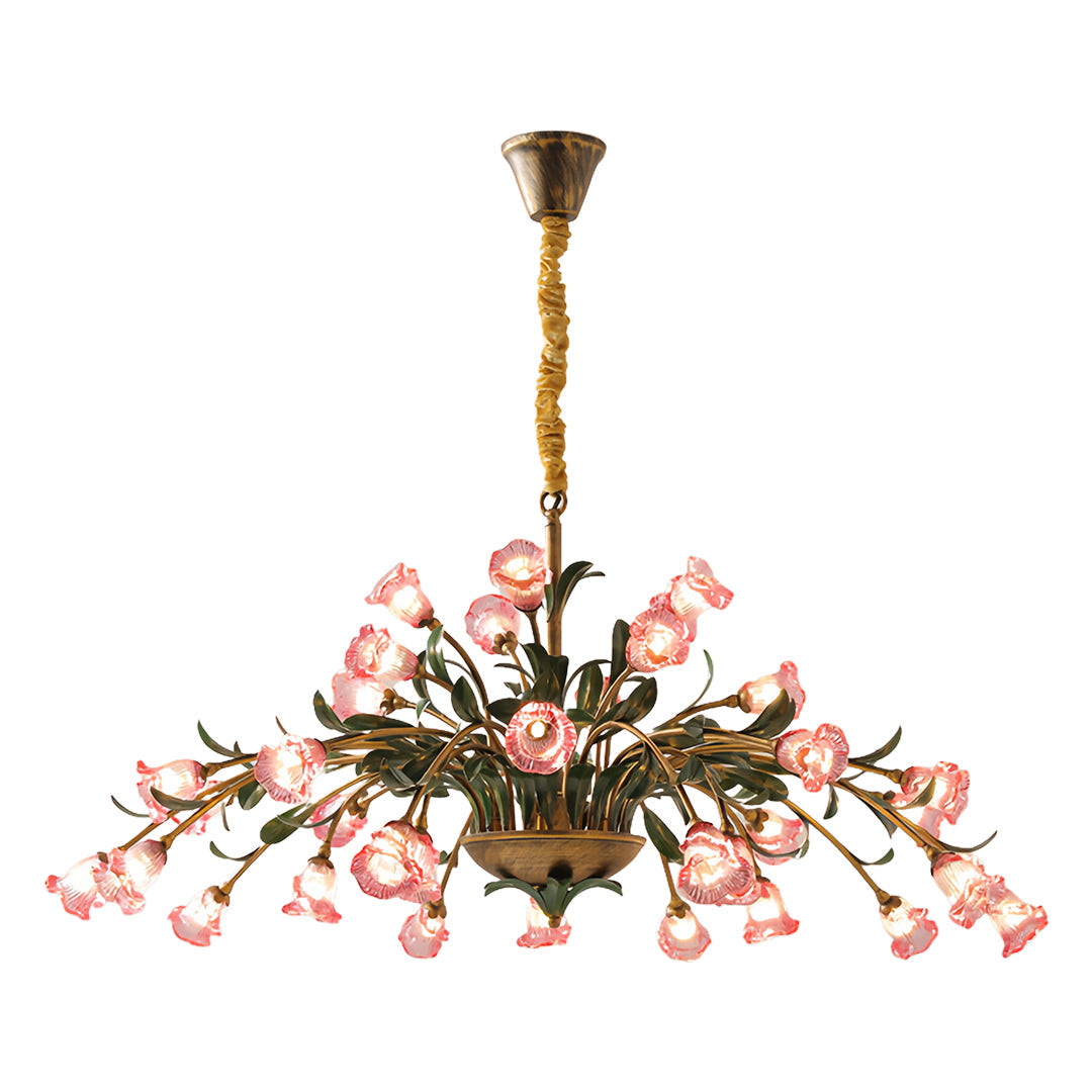 Vintage Floral Branch Chandelier — Iron and Glass, G4 3-Step Dimming, 12 to 35-Head