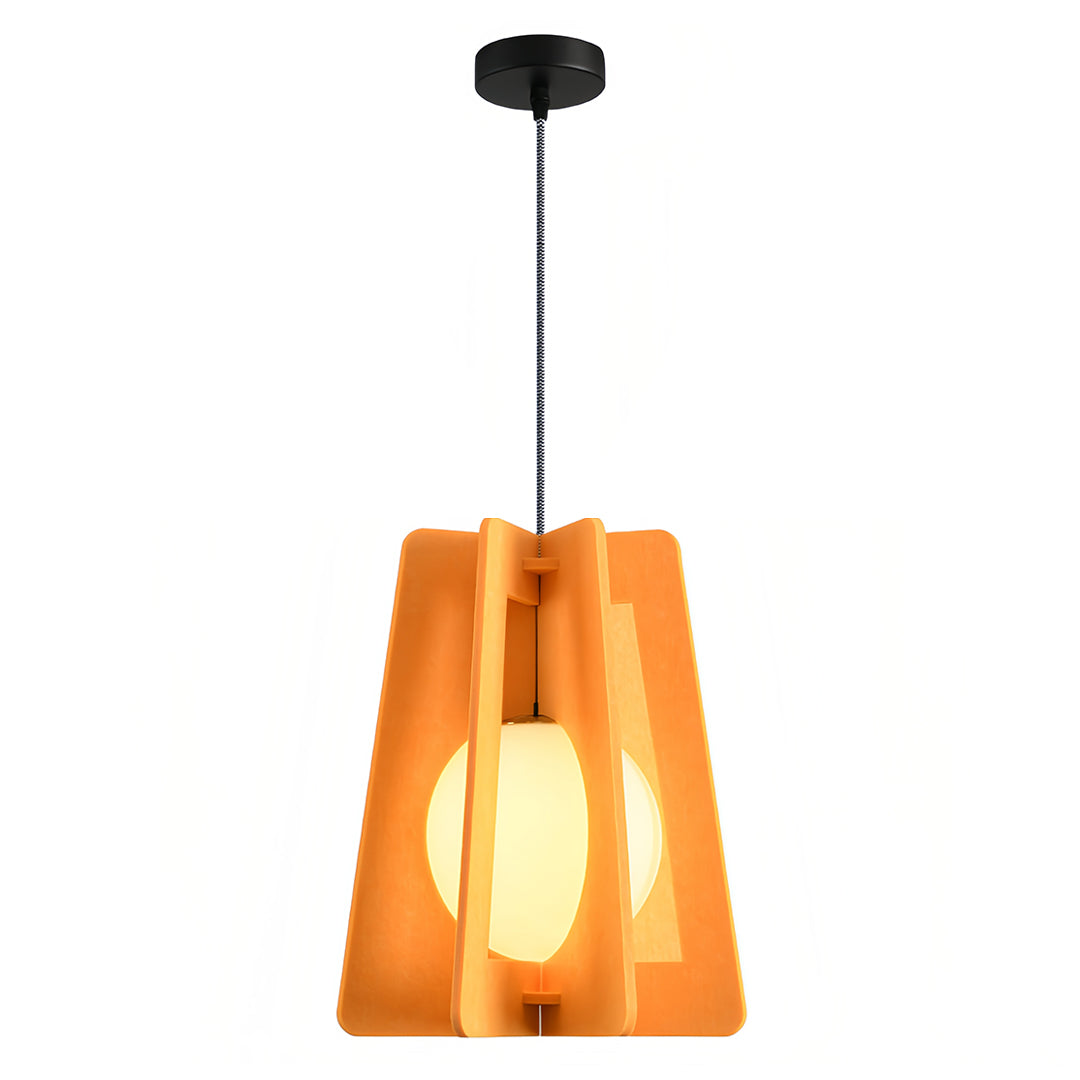 Geometric Felt Mini Pendant — PE+PET Acoustic Felt, Iron, 30/35cm, 6 Colors, Adjustable 2m Cord