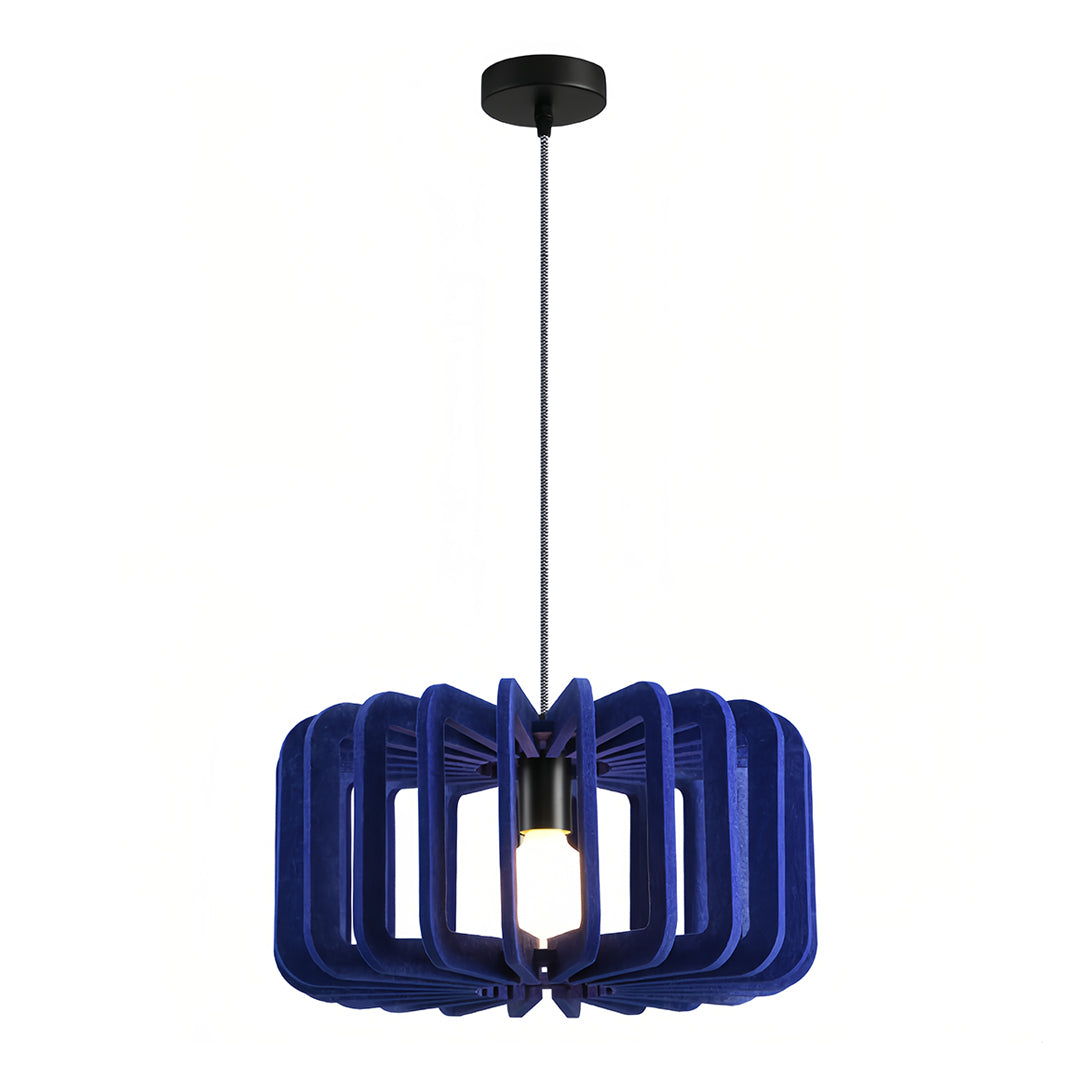 Acoustic Felt Drum Pendant Light — PET Felt and Iron, 15.75" Wide, Adjustable 2m Chain, Sound-Absorbing