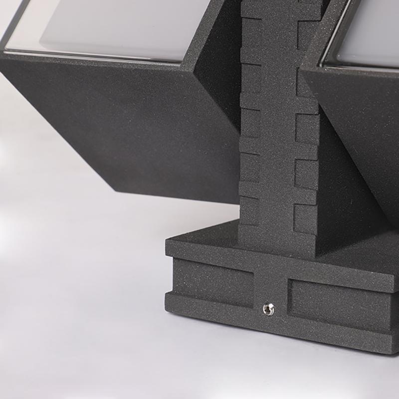 Adjustable Black Outdoor Wall Lights with Up and Down Lighting - Square Design