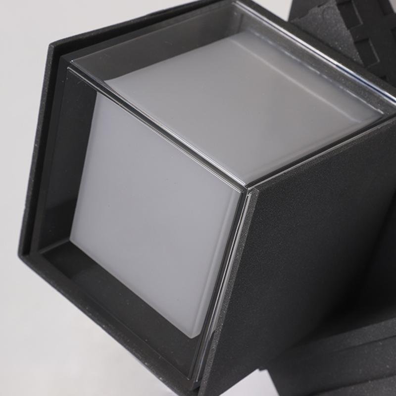 Adjustable Black Outdoor Wall Lights with Up and Down Lighting - Square Design