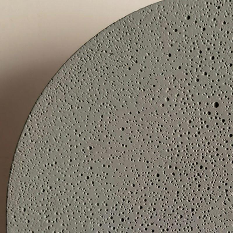 Round Concrete Flush Outdoor Wall Sconce — Gray, LED 16W–20W, 3000K Warm White, IP54, 7" or 9.45"