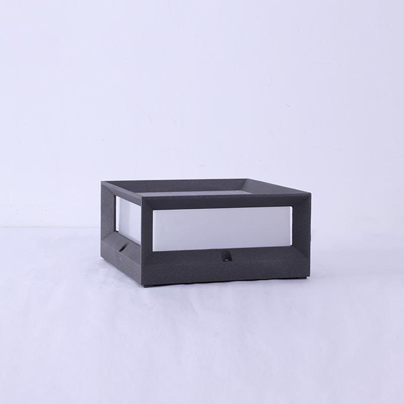 Modern Square Solar & Hardwired Outdoor Post Light — Die-Cast Aluminum, Black, IP54, Warm White 3200K