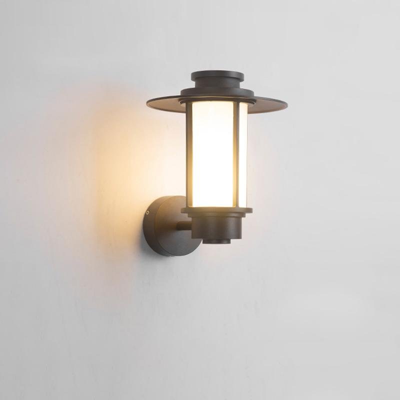 Top Hat Outdoor Wall Sconce — Black Die-Cast Aluminum, LED 5W, IP54 Weatherproof, 3200K