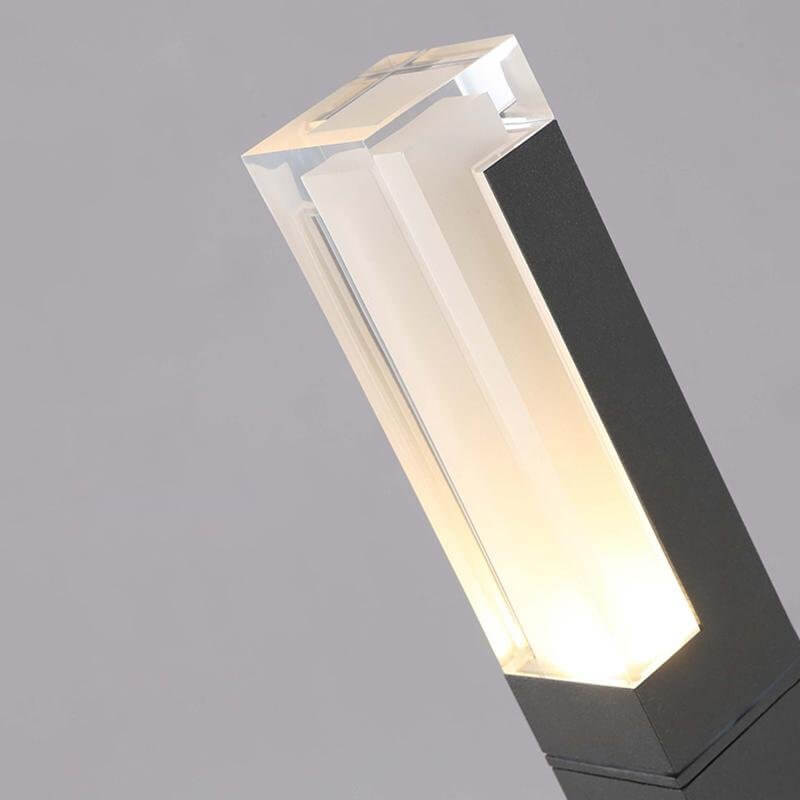 waterproof sleek black aluminum led bollard lights with minimalist cuboid design