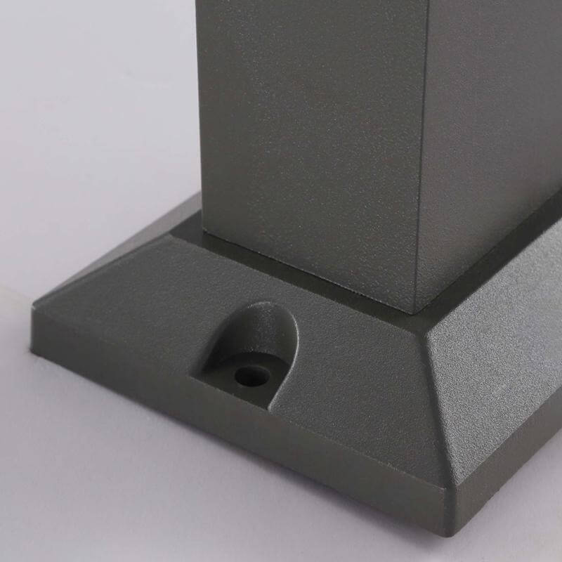 waterproof sleek black aluminum led bollard lights with minimalist cuboid design