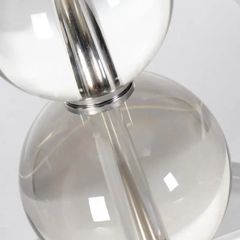 20.5-Inch Crystal Table Lamp with Light-Through Stacked Spheres Luxe