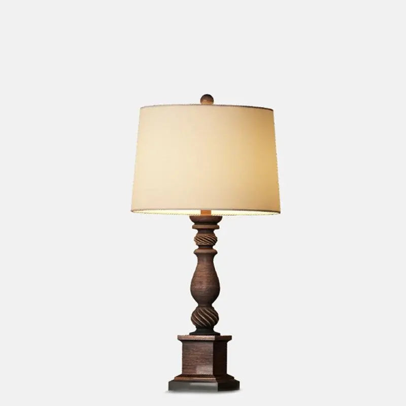 Traditional 24-Inch Rustic Bronze Resin Table Lamp Luxe