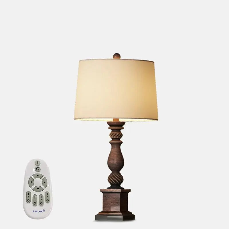 Traditional 24-Inch Rustic Bronze Resin Table Lamp Luxe