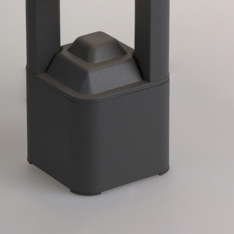 Modern Bollard Pathway Light — Black Aluminum, Hollow Lantern Design, LED 3200K, IP54 Weatherproof