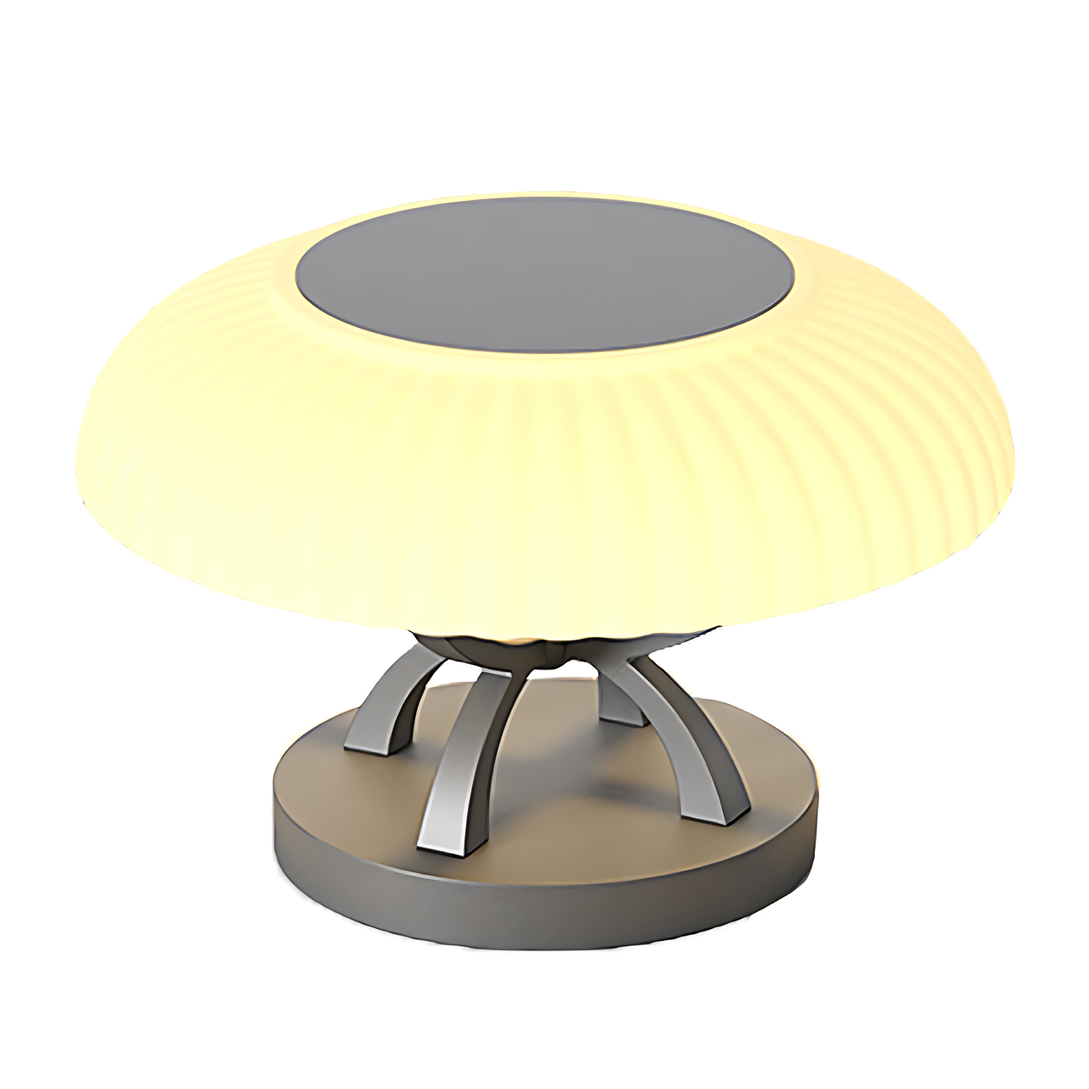 Modern Arc Column Pillar Light — Stainless Steel, PE Shade, LED 3000K, IP65, Solar / Hardwired