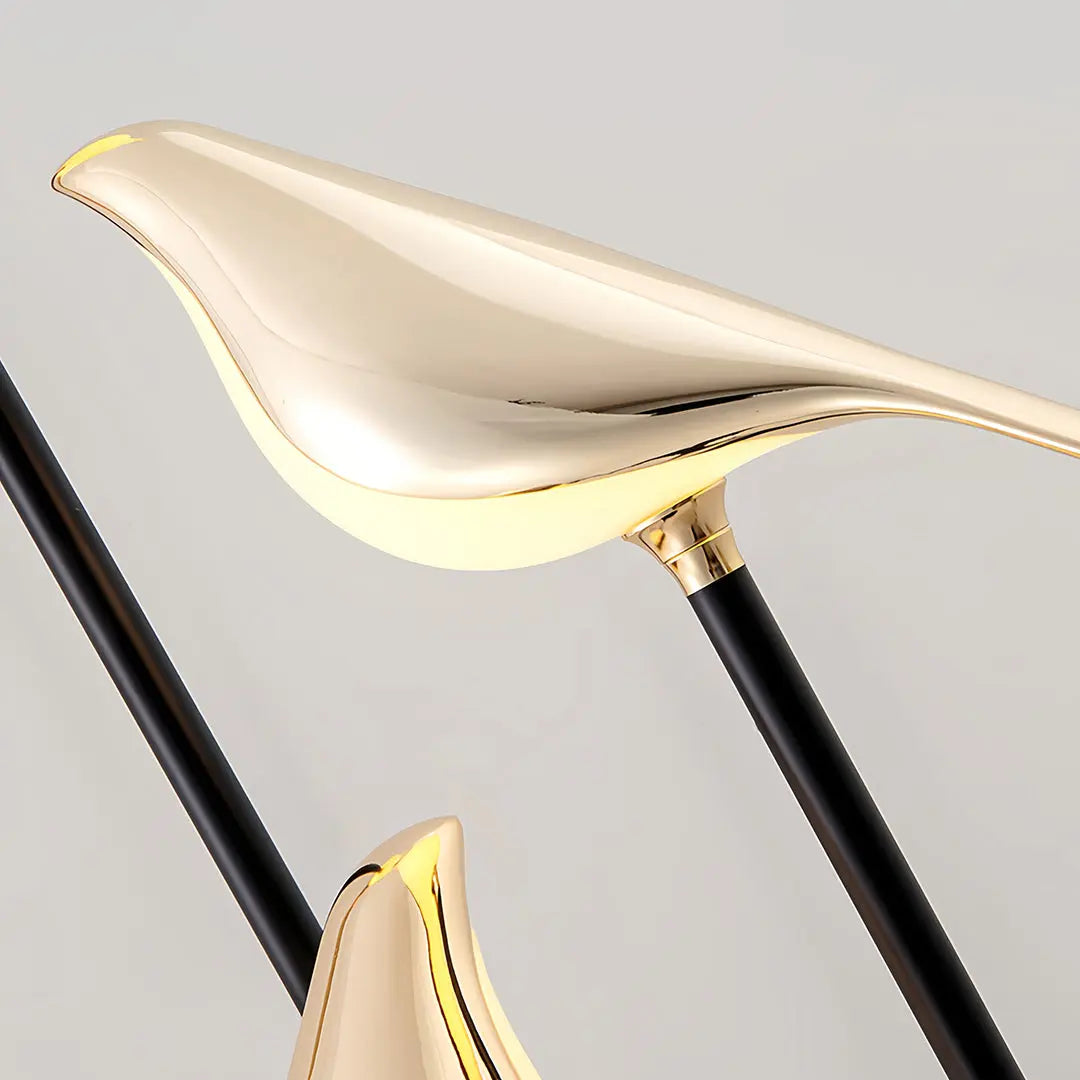 Contemporary Artistic Accent Lamp: Bird Floor Lamp with Three Heads Luxe