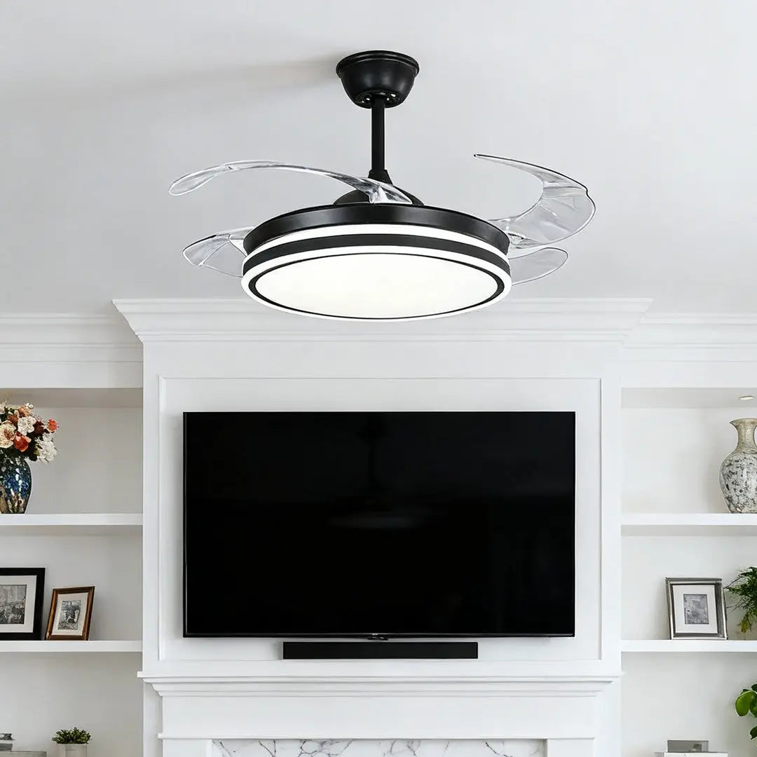 Stylish Black Ceiling Fan with Lights and Remote Control - All-Copper Design Luxe