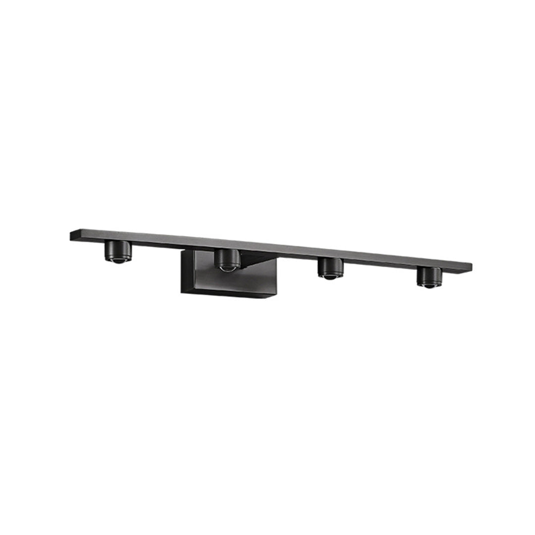 Minimalist Black LED Vanity Light Bar — Copper-Aluminum, Glass Mirror Surface, 3000K, 9W–15W, 40cm–70cm