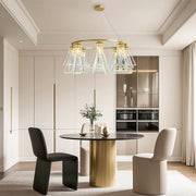 Minimalist Crystal Chandelier — Solid Copper, G9, 8- or 10-Light, Brass / Chrome / Black