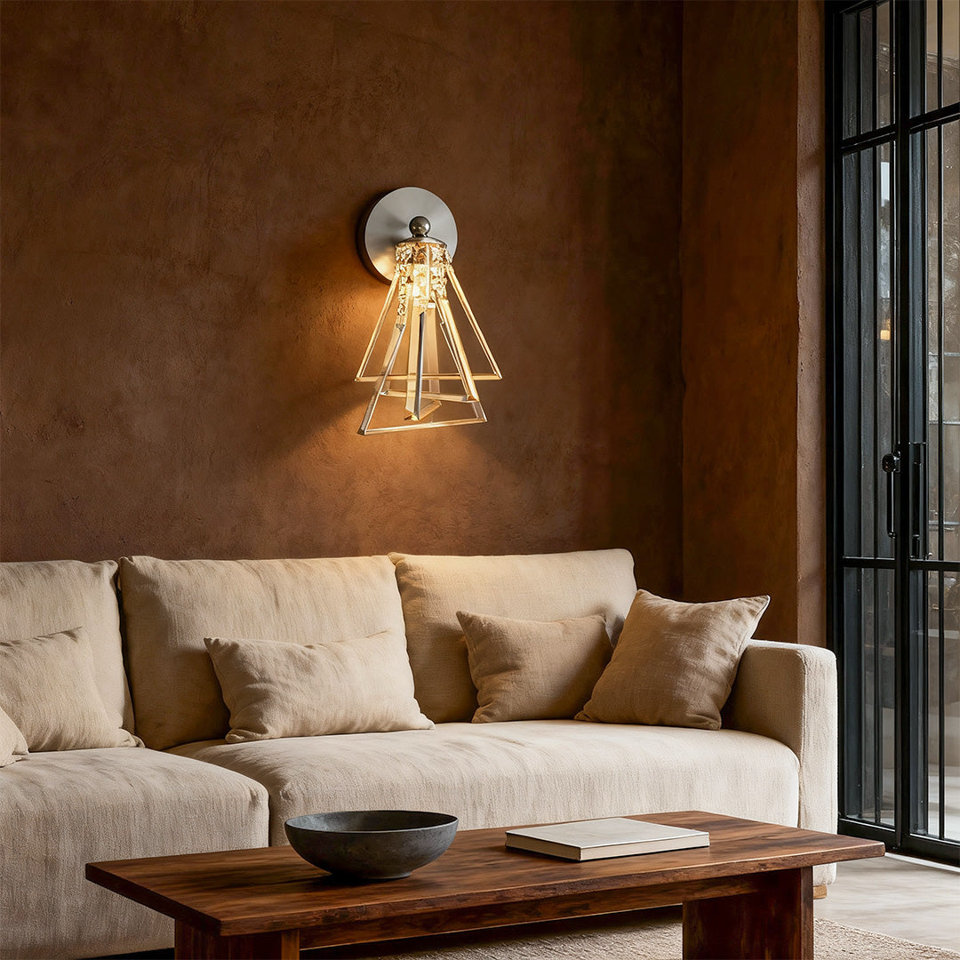 Modern Luxury Solid Copper Crystal Wall Lamp