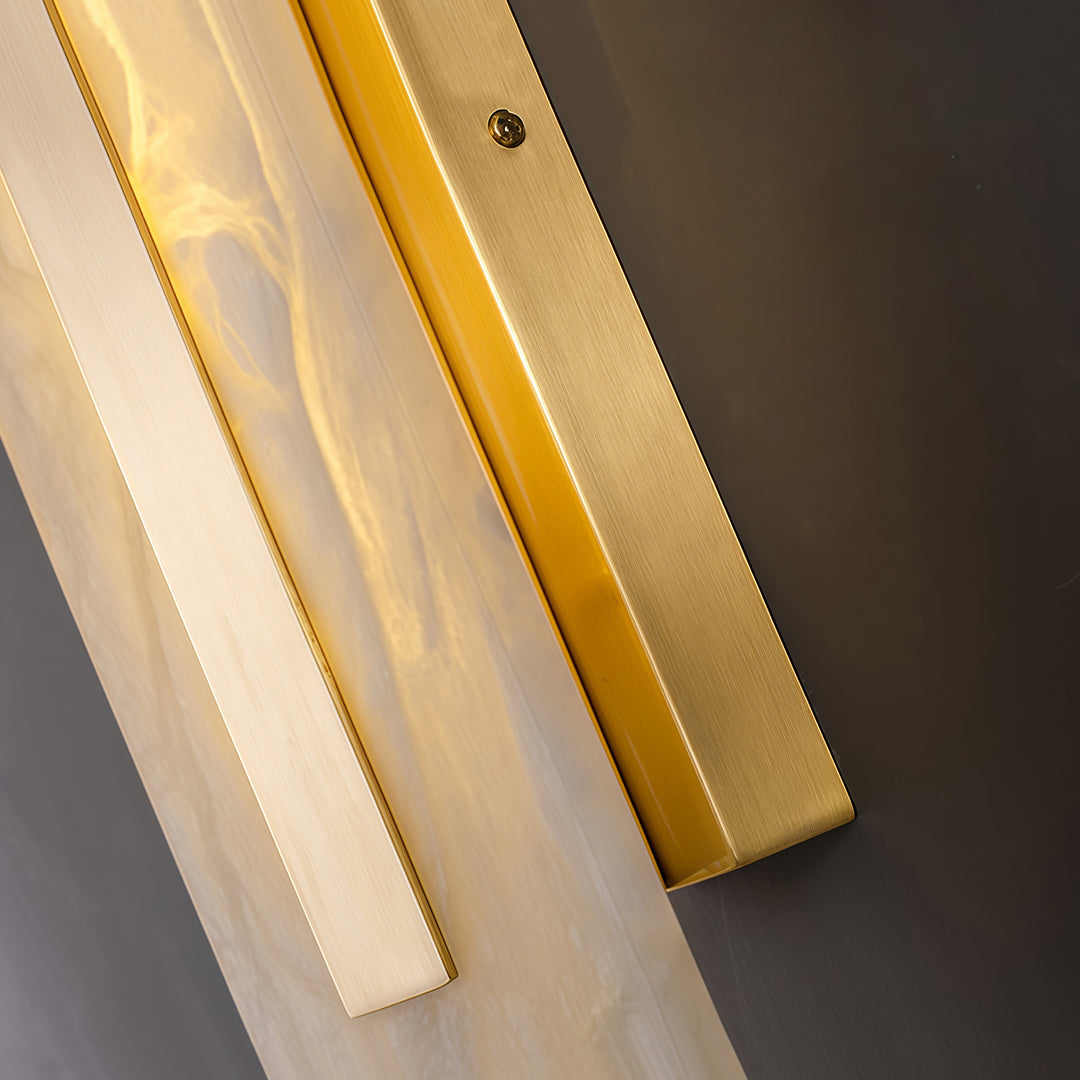 Cloud Stone Wall Sconce — Brass, Gold Finish, LED 3000K, Round or Square, Small or Large