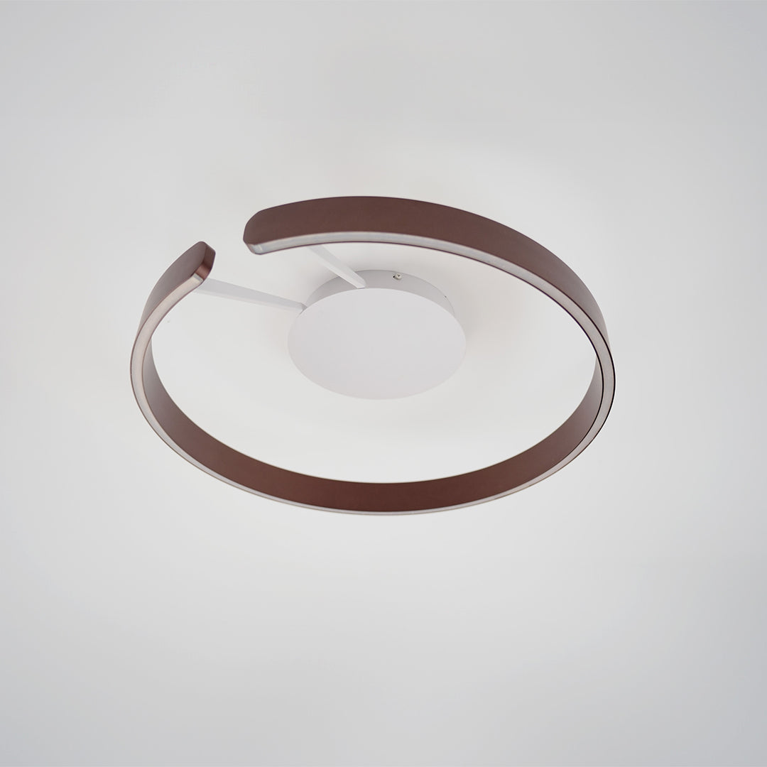 Minimalist Halo Ring Flush-Mount Ceiling Light — Iron & Aluminum, 80W LED, 15.8" or 23.6", Black / White / Coffee Brown