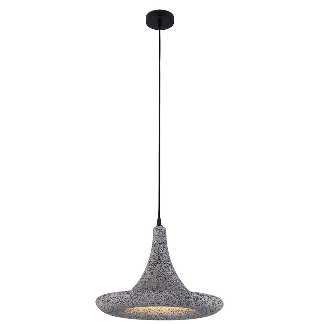 Wabi-Sabi Minimalist Pendant Light — Matte PS Shade, Iron Frame, E27, 15.75" Wide, Adjustable 59.1" Cable