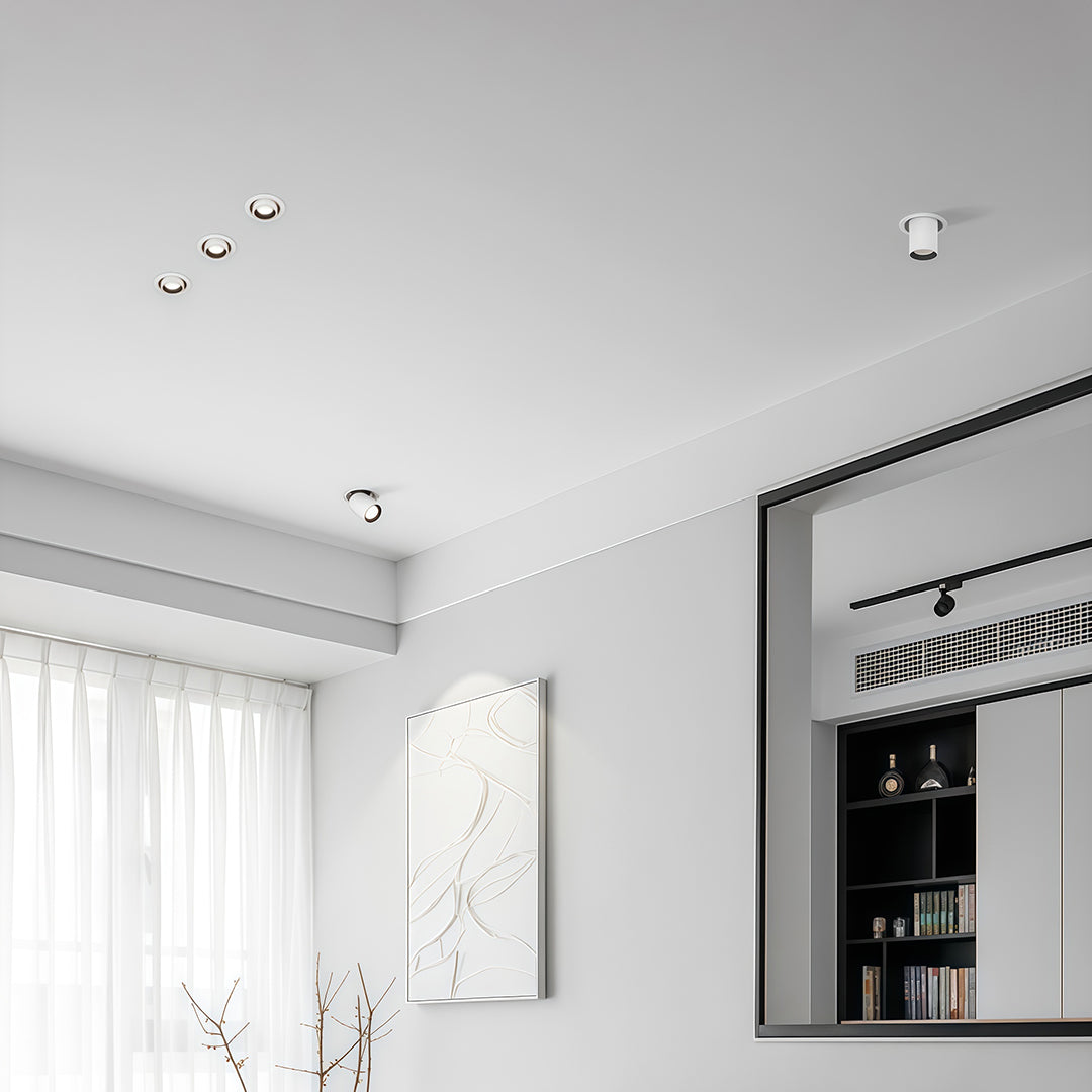 Extendable & Rotatable Recessed LED Spotlight — Aluminum & Acrylic, 12W–35W, Three-Color Dimming, 360° Rotation, Ra90