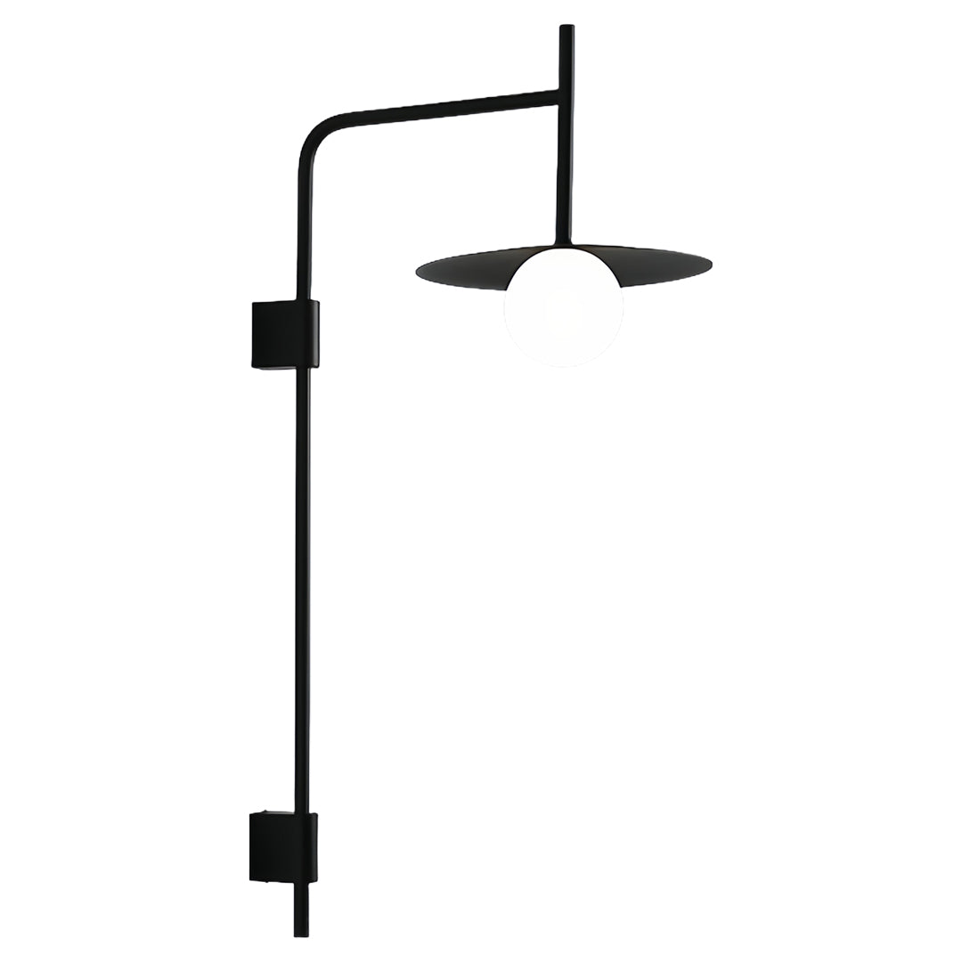 Modern Industrial Swing-Arm Wall Sconce — Frosted Glass, G9 LED, 12W Hardwired, Fixed or Adjustable