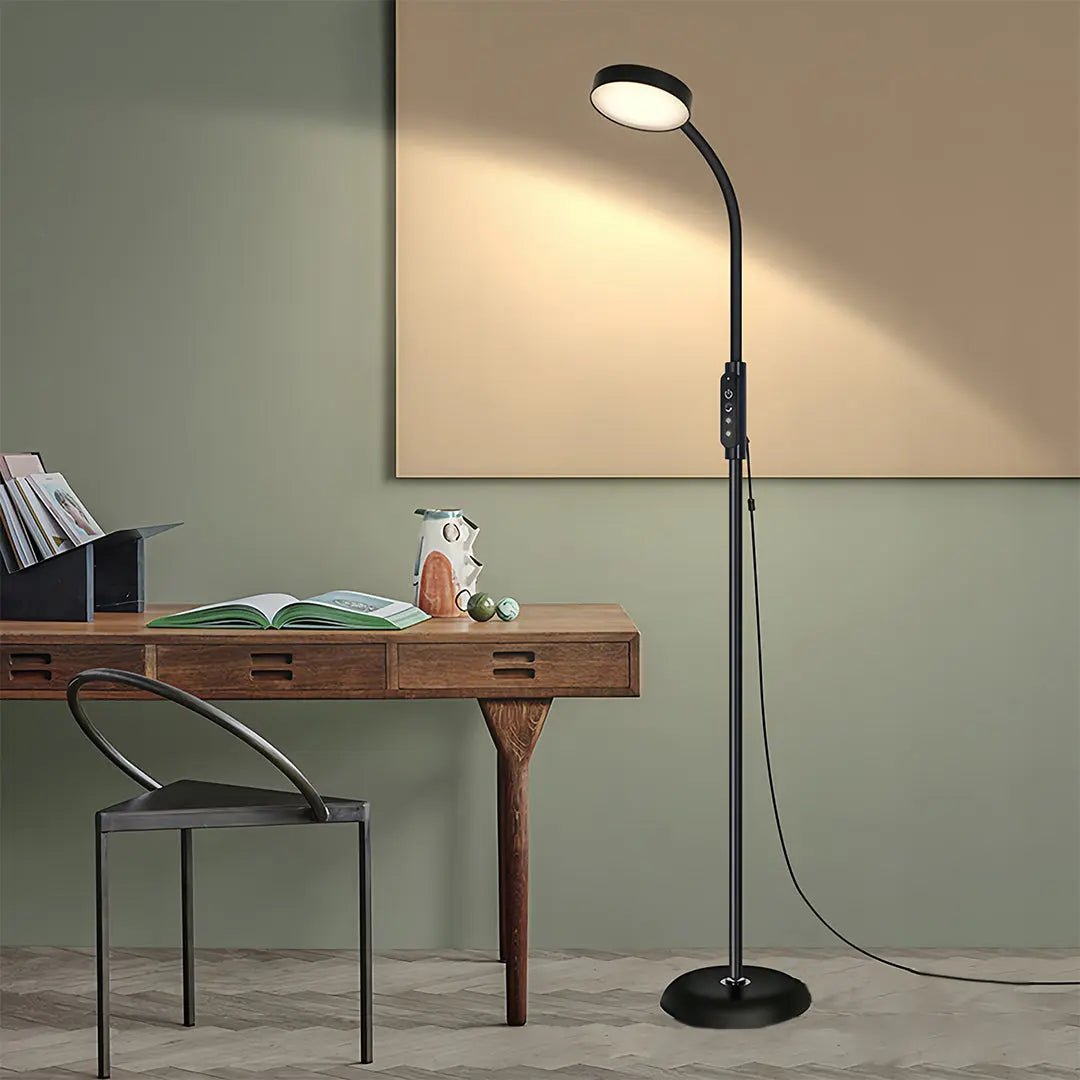 Minimalist LED Floor Lamp - Eye-Caring Standing Task Light for Reading Luxe