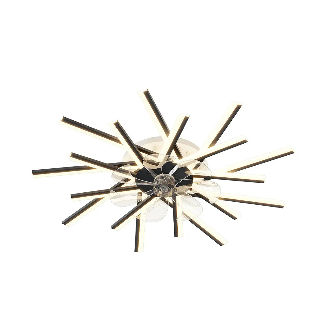 Industrial Metal Ceiling Fan with Light - Iron Body Design Luxe