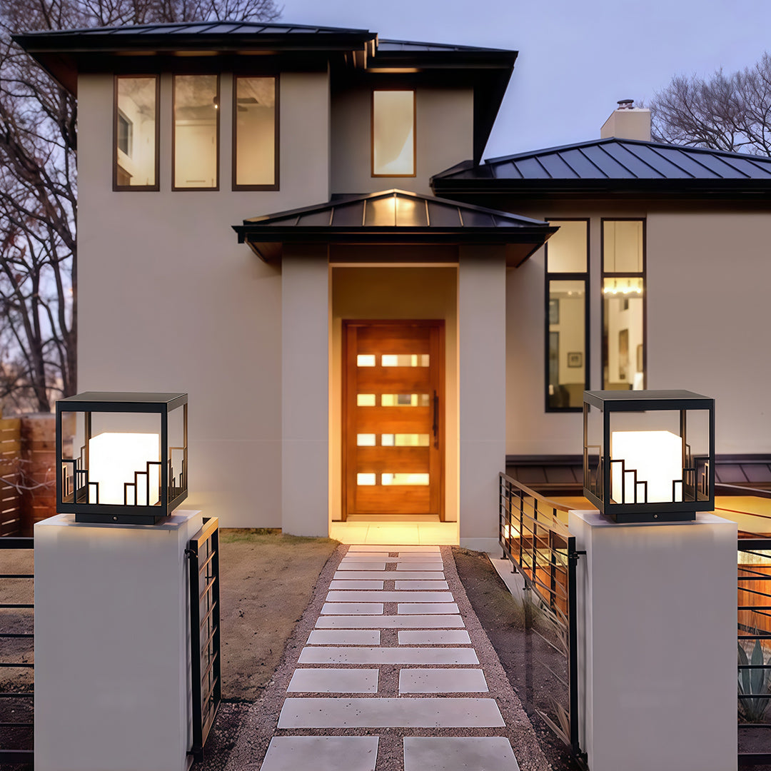 Minimalist Outdoor Pillar Light — Matte Black Stainless Steel, 20W LED, IP54, Dual Color Temperature