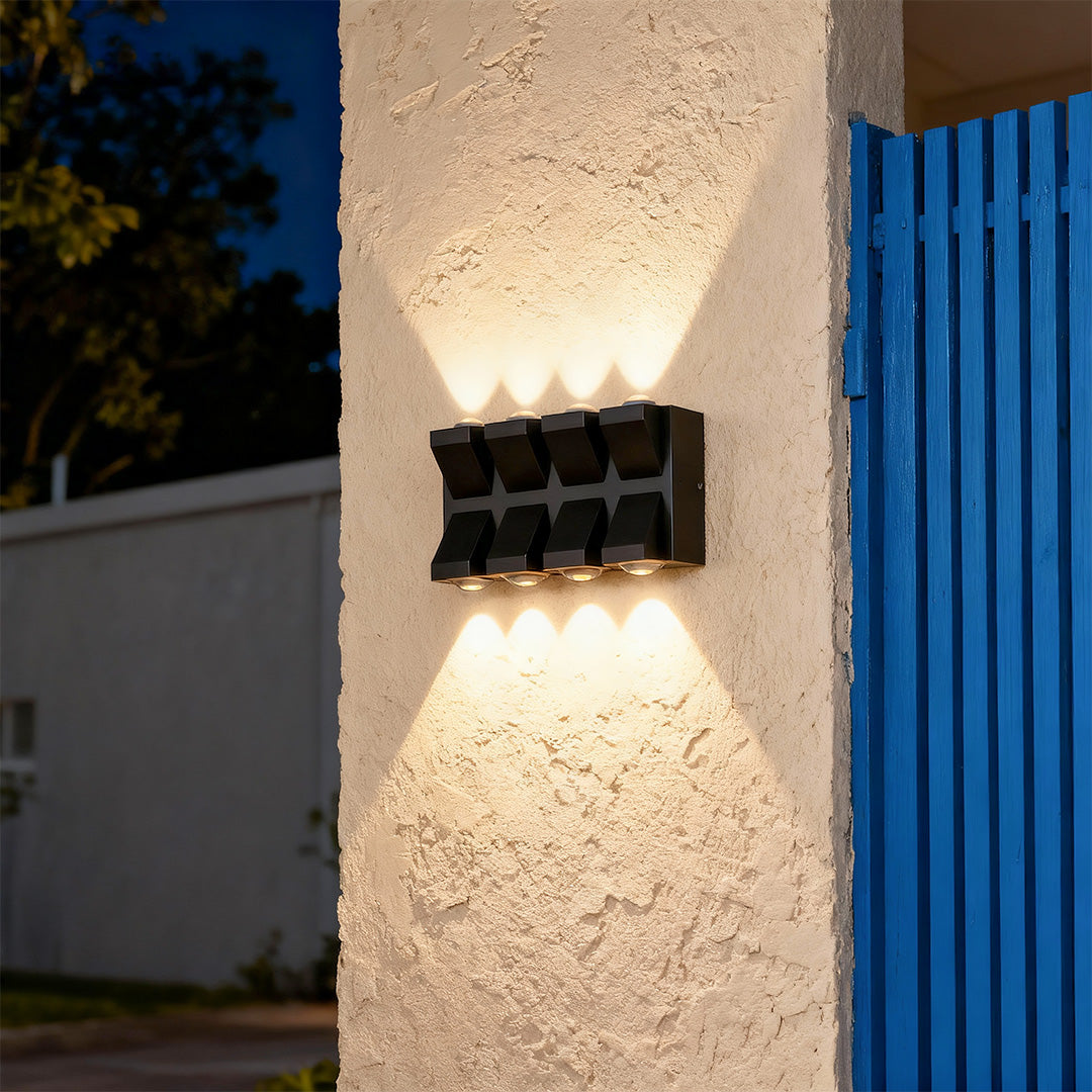 Black Waterproof LED Outdoor Wall Lights - Bidirectional Lamp