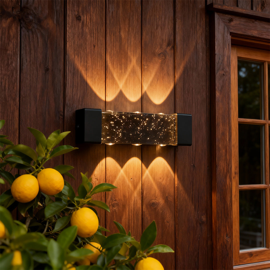 Waterproof Outdoor Up and Down Wall Light with Crystal Design