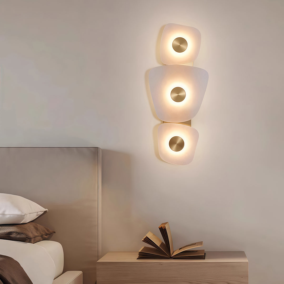 Italian Minimalist Cloud Stone Wall Sconce — Copper, 6.5W LED Warm White, 23.6" Hardwired