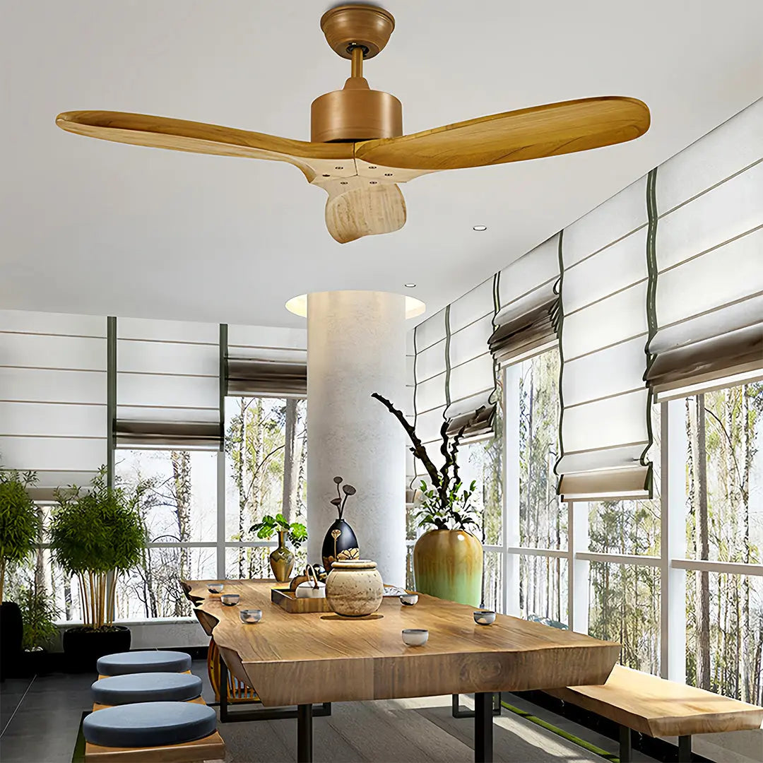 Modern 3-Blade Wood Ceiling Fans with Light - Fandelier Style Luxe