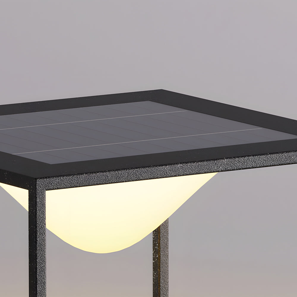 Square Pillar Post Light — Stainless Steel & Acrylic, Solar / Hardwired, LED 3000K, IP65 Weatherproof