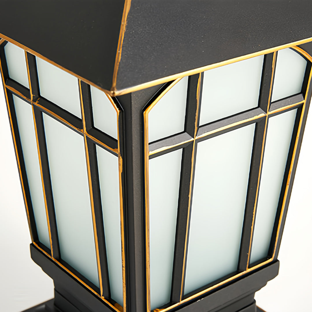 Classical Outdoor Pillar Light — Aluminum, Clear Glass, E27, IP65, 12W, 3000K Warm White