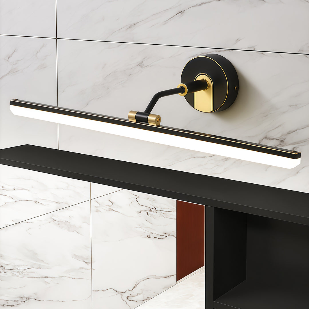 Linear LED Bathroom Vanity Light Bar — Copper, Black or Gold, Three-Color Temperature, Small / Medium / Large