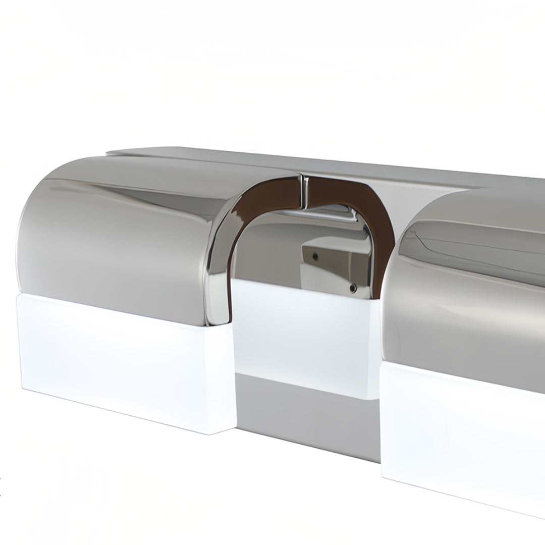 Modern Bathroom Vanity Light — Black Iron, White Acrylic, Integrated LED 6000K, 3- to 6-Light