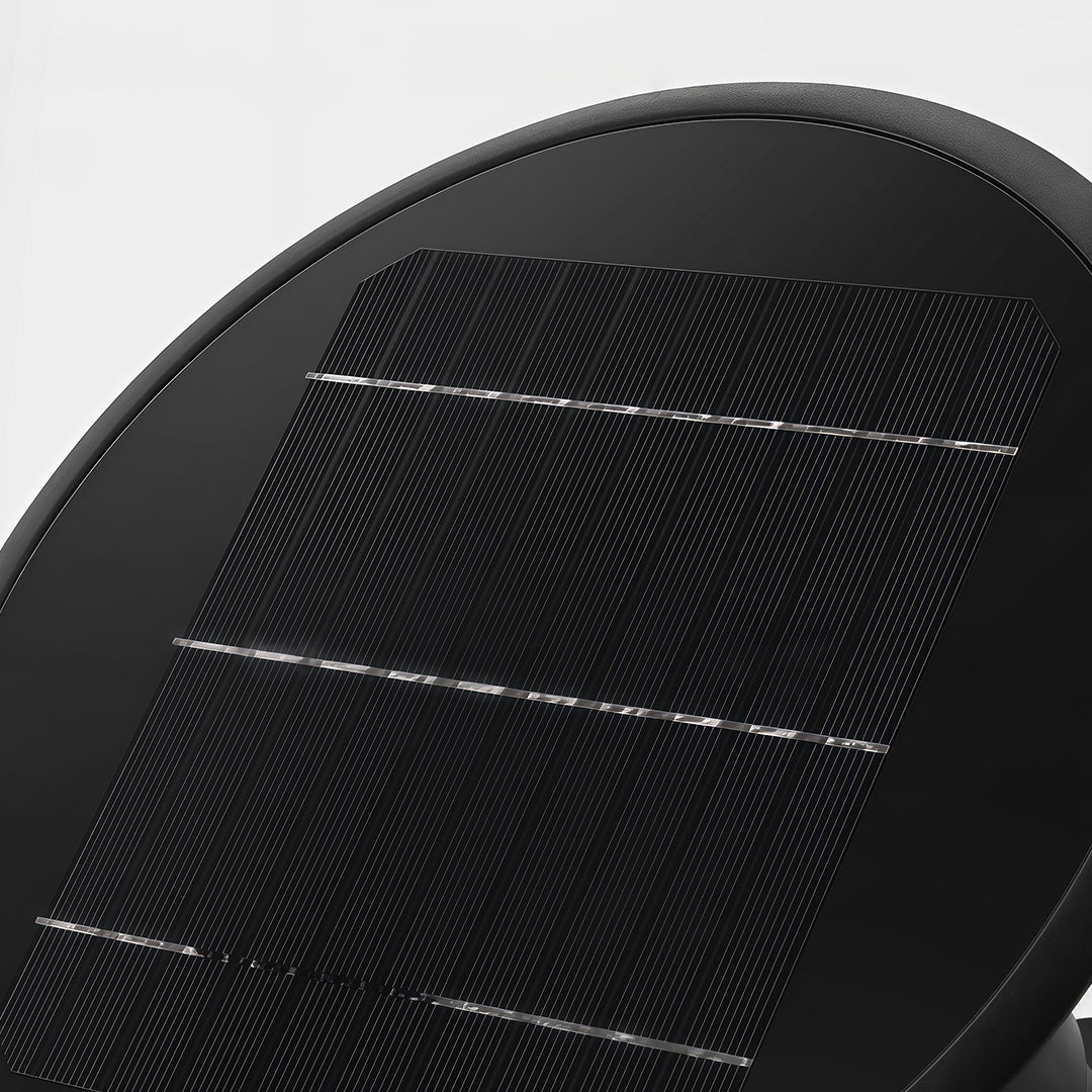 Solar Post Cap Light — Black Die-Cast Aluminum, 5W LED, Dual Color Temperature (3000K/6000K), IP65 Weatherproof