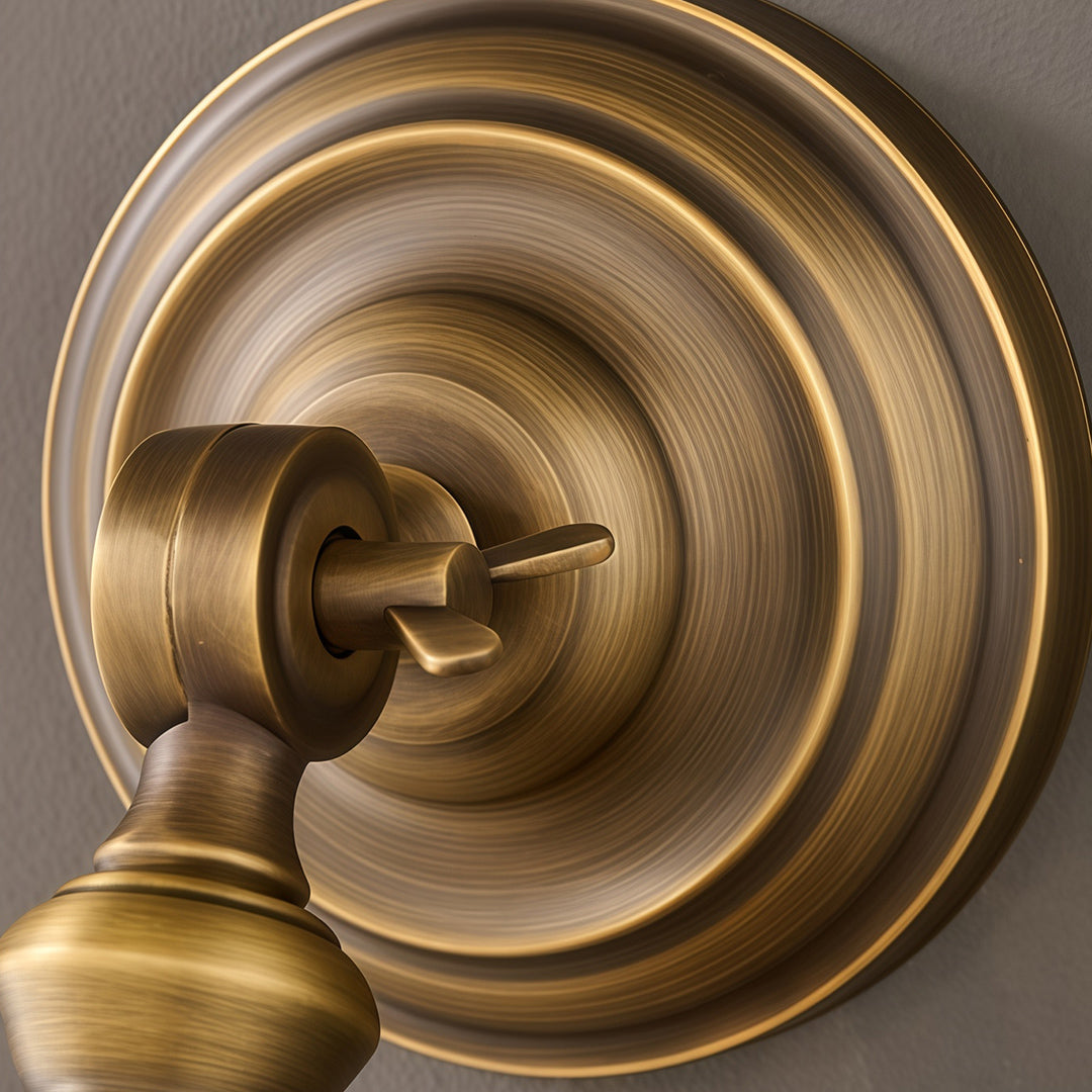 Retro Solid Brass Wall Sconce — Hardwired, E14, Brass or Brass-and-Glass Shade, 4 Models