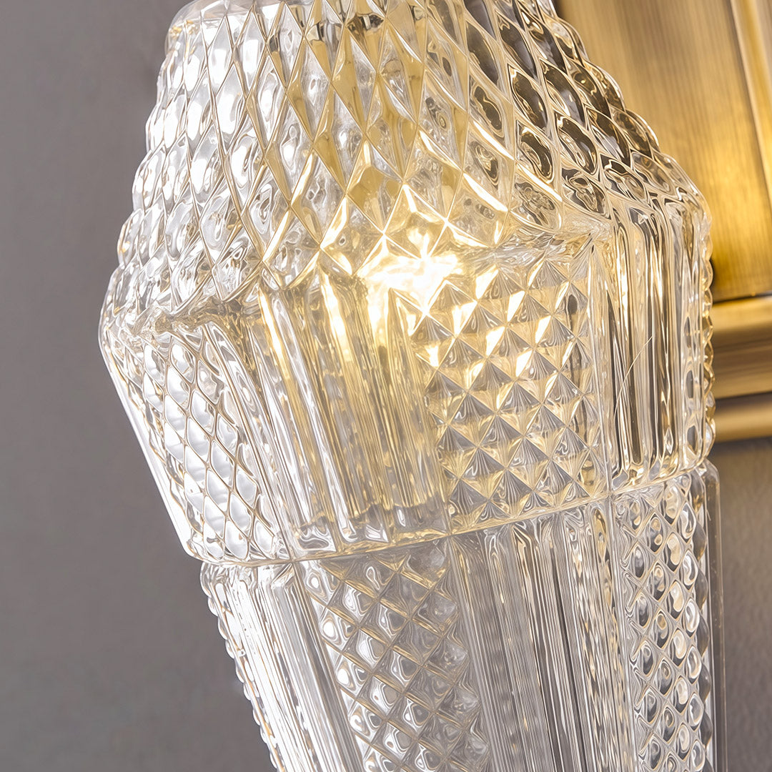 French Retro Brass Wall Sconce — Translucent Glass Shade, G9, Hardwired