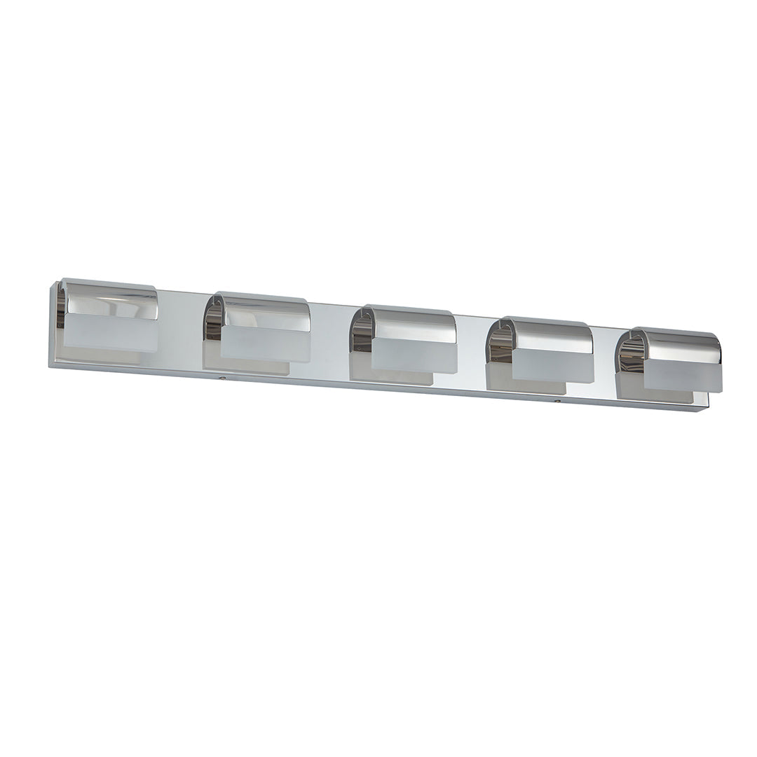 Modern Bathroom Vanity Light — Black Iron, White Acrylic, Integrated LED 6000K, 3- to 6-Light