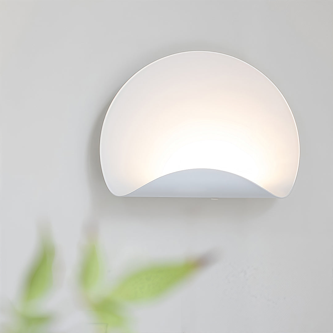 Minimalist White Wall Sconce — Iron, 5W LED, Three-Color Dimming (3000K / 4500K / 6000K), Hardwired