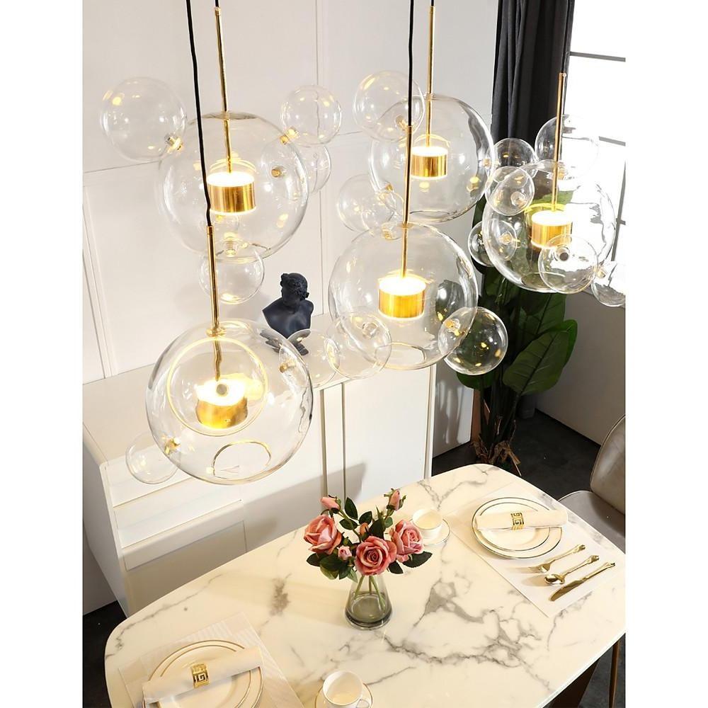 Globe Bubble Glass Multi-Light Pendant — Aluminum, LED, 1-, 3-, 4-, or 6-Light
